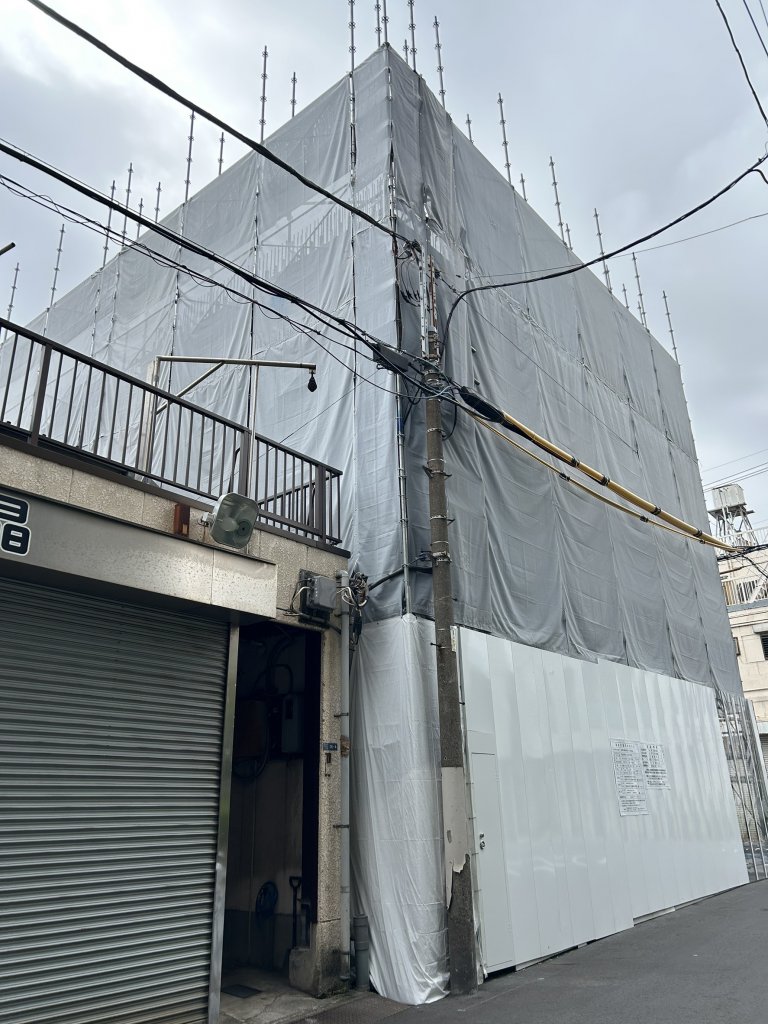 (仮称)墨田区菊川1丁目計画 新築工事現場の全景写真(2025年9月18日撮影)