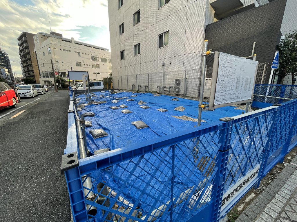 (仮称)藤沢北口プロジェクト新築工事 新築工事現場の全景写真（2025年10月5日撮影）