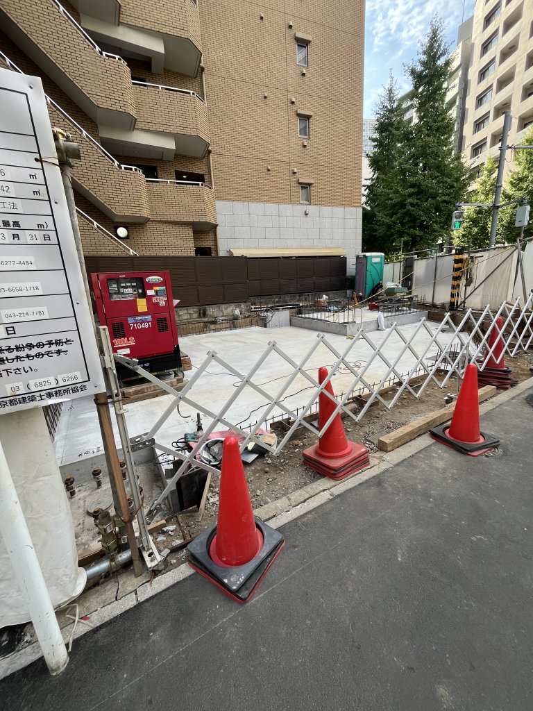 (仮称)マーキュリー八丁堀ビル新築工事 新築工事現場の全景写真(2025年10月15日撮影)