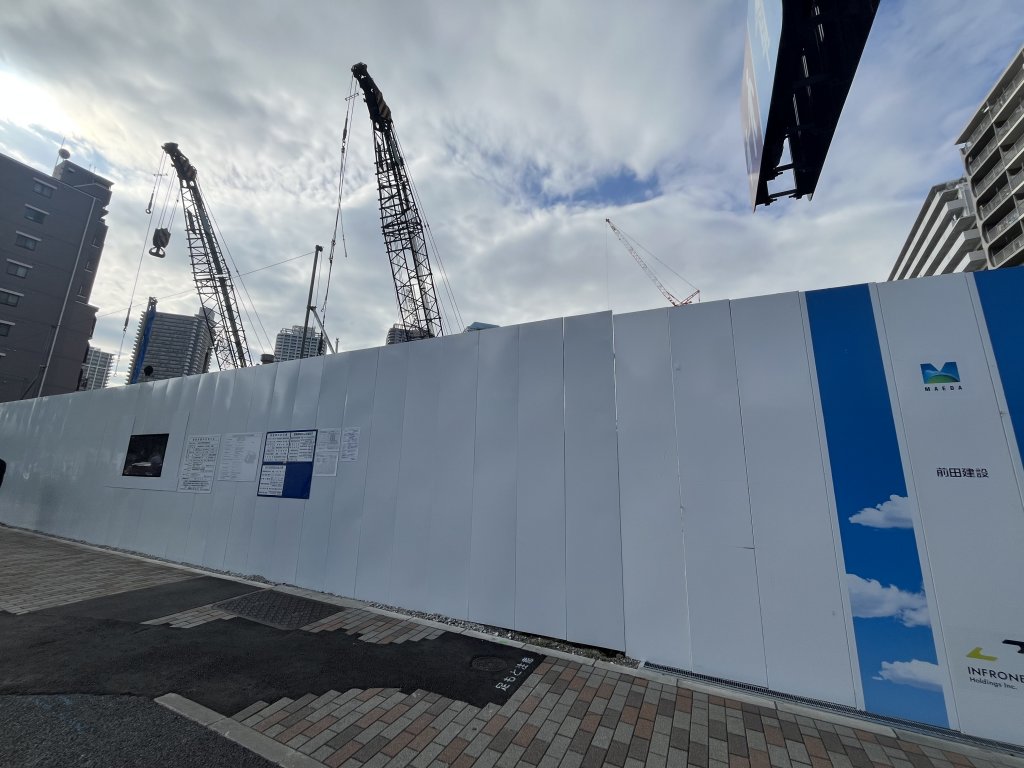 (仮称)門前仲町開発計画 新築工事現場の全景写真(2025年10月15日撮影)