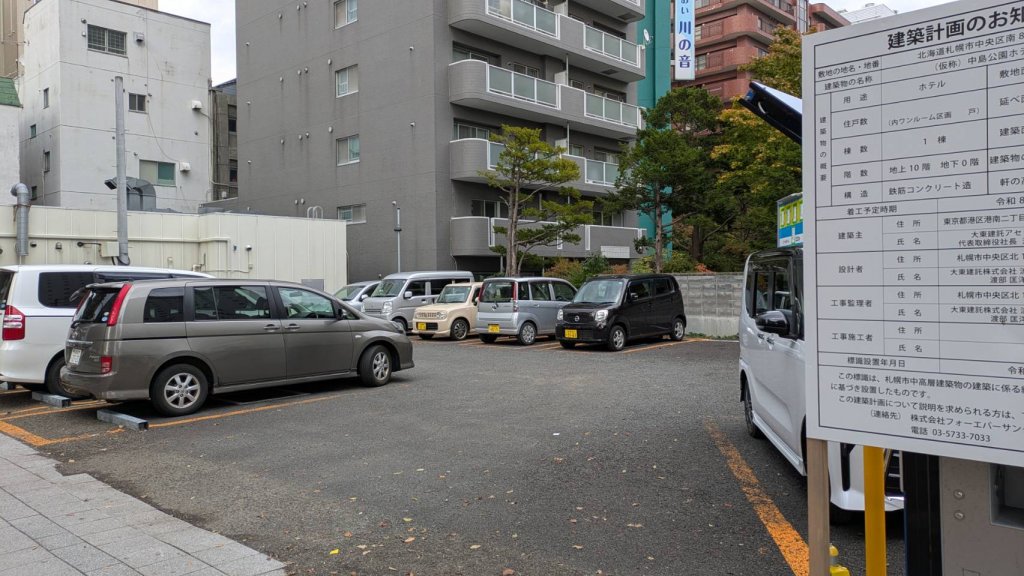 (仮称) 中島公園ホテル PJ 新築工事 新築工事現場の全景写真（2025年11月2日撮影）