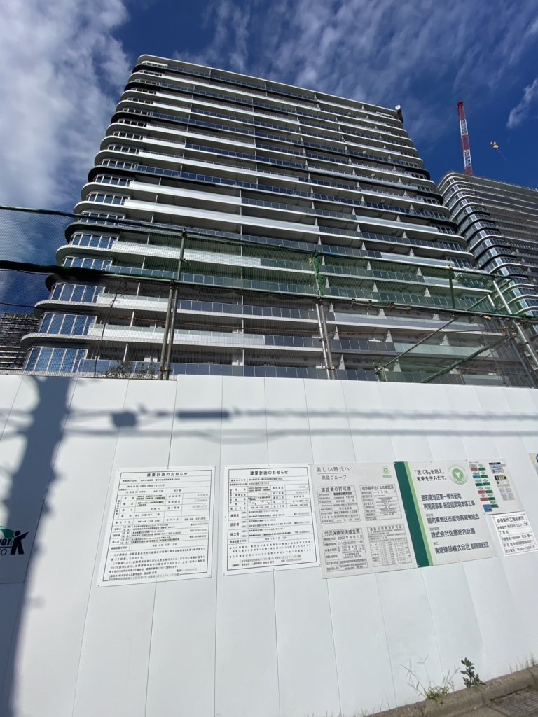 囲町東地区第一種市街地再開発事業 B敷地 新築工事現場の全景写真（2025年11月3日撮影）