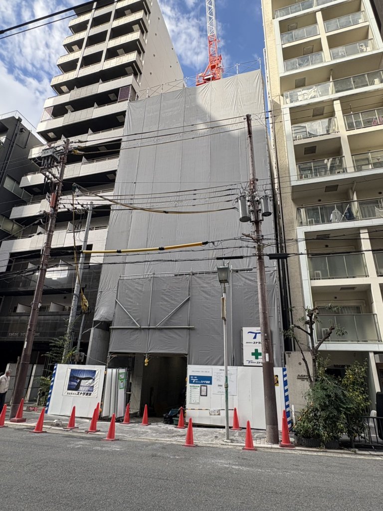 SE京町堀1丁目PJ　新築工事 新築工事現場の全景写真（2025年11月21日撮影）