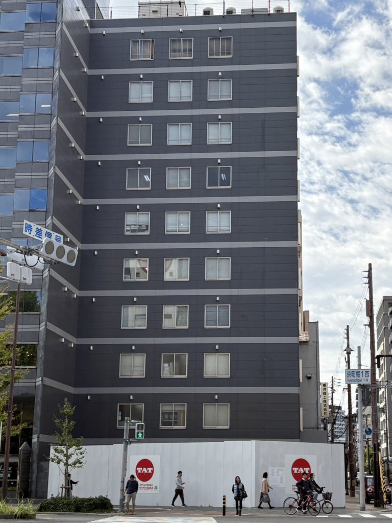 （仮称）西区京町堀2丁目PJ新築工事 新築工事現場の全景写真（2025年11月21日撮影）