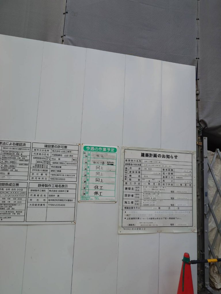 (仮称)日本橋小伝馬町5番PJ 新築工事現場の全景写真（2025年12月6日撮影）