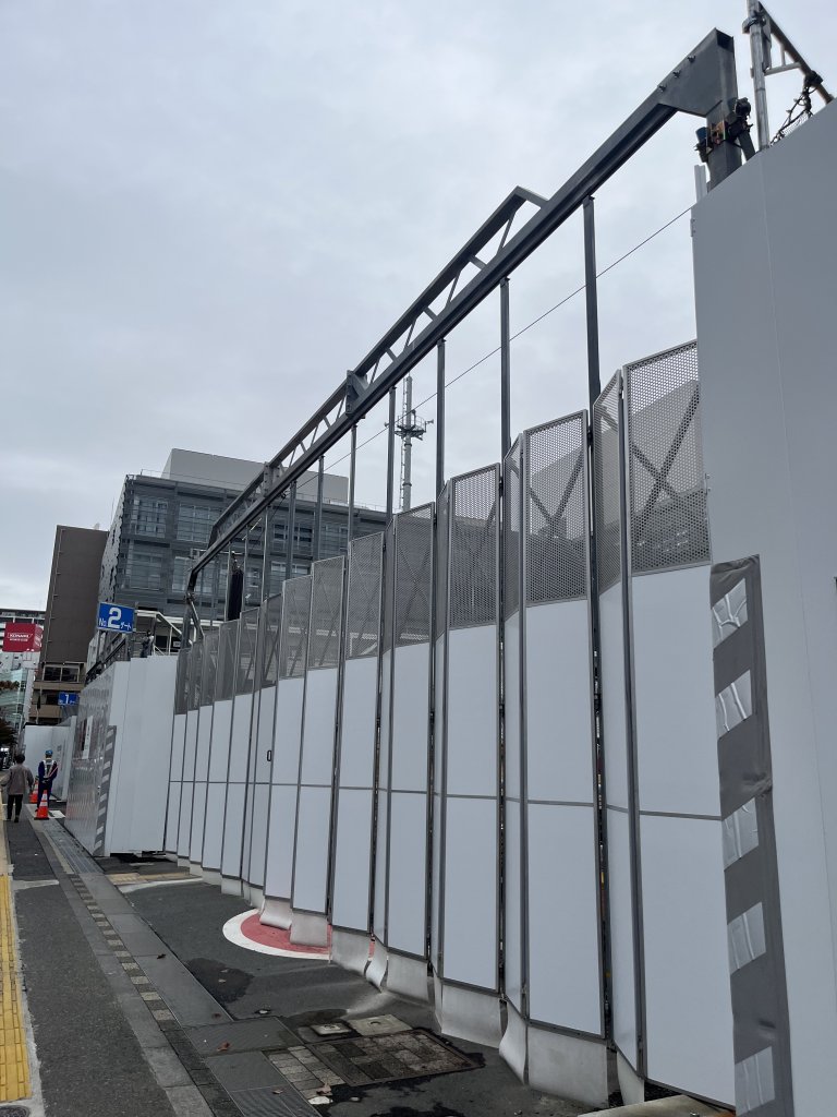 府中市新庁舎 新築工事現場の全景写真（2025年12月21日撮影）