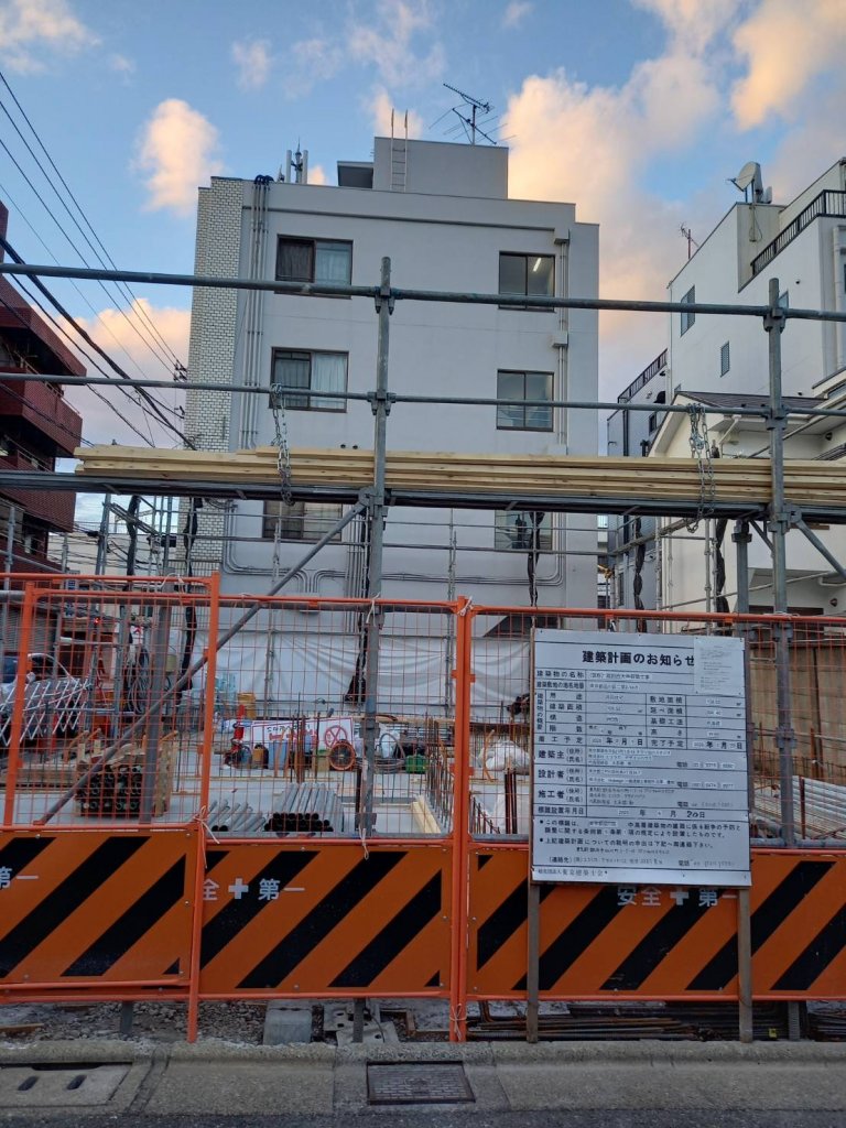 （仮称）蔵創西大井新築工事 新築工事現場の全景写真（2026年1月8日撮影）
