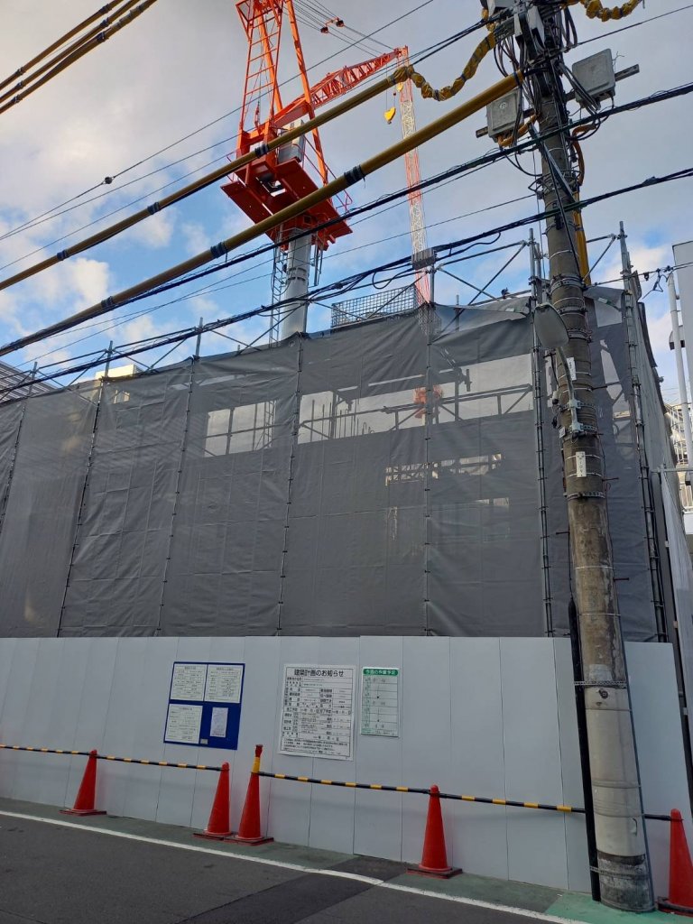 (仮称)Coeur blanc中延プロジェクト 新築工事現場の全景写真（2026年1月8日撮影）