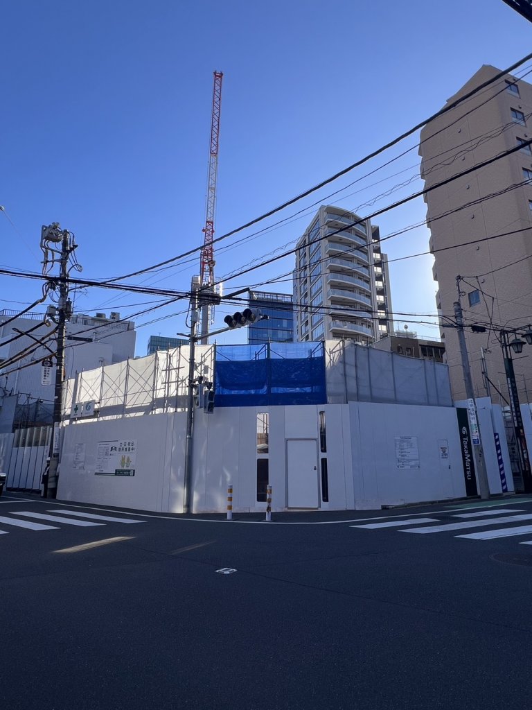 北参道・MOANA株式会社マンション新築工事 新築工事現場の全景写真(2026年1月22日撮影)