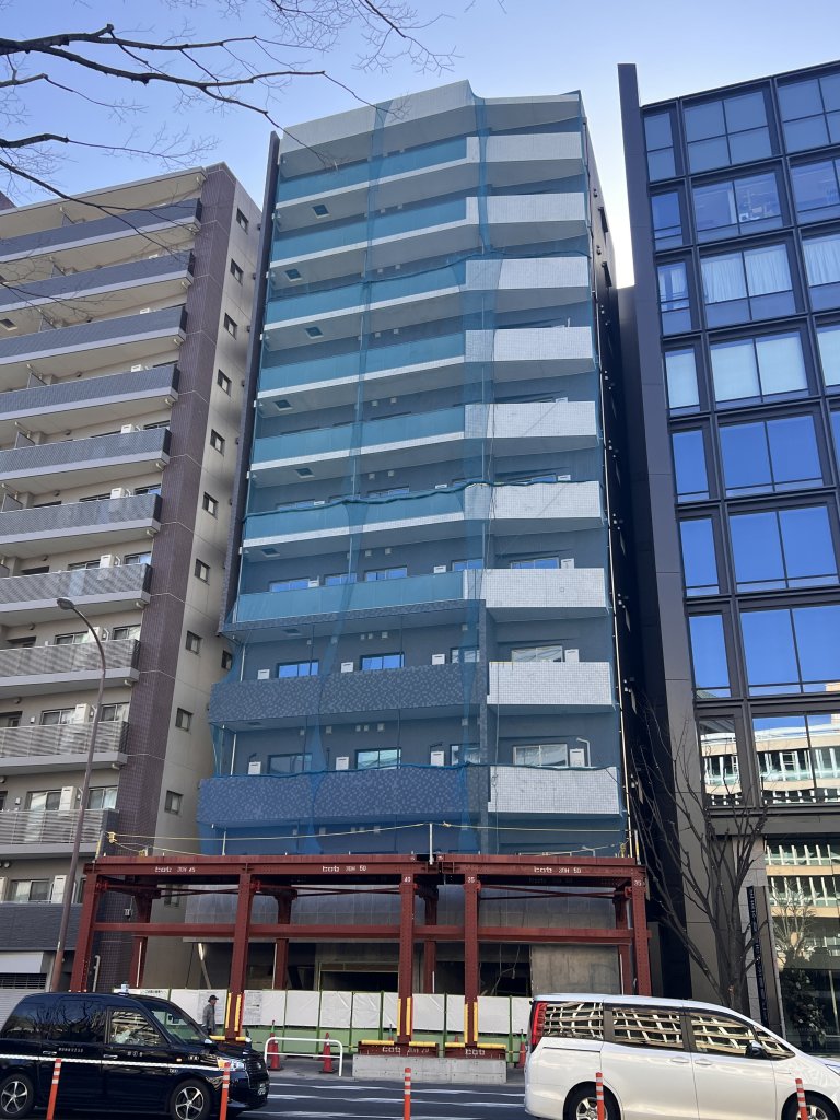 第3田中ビル建替え工事 新築工事現場の全景写真(2026年1月31日撮影)