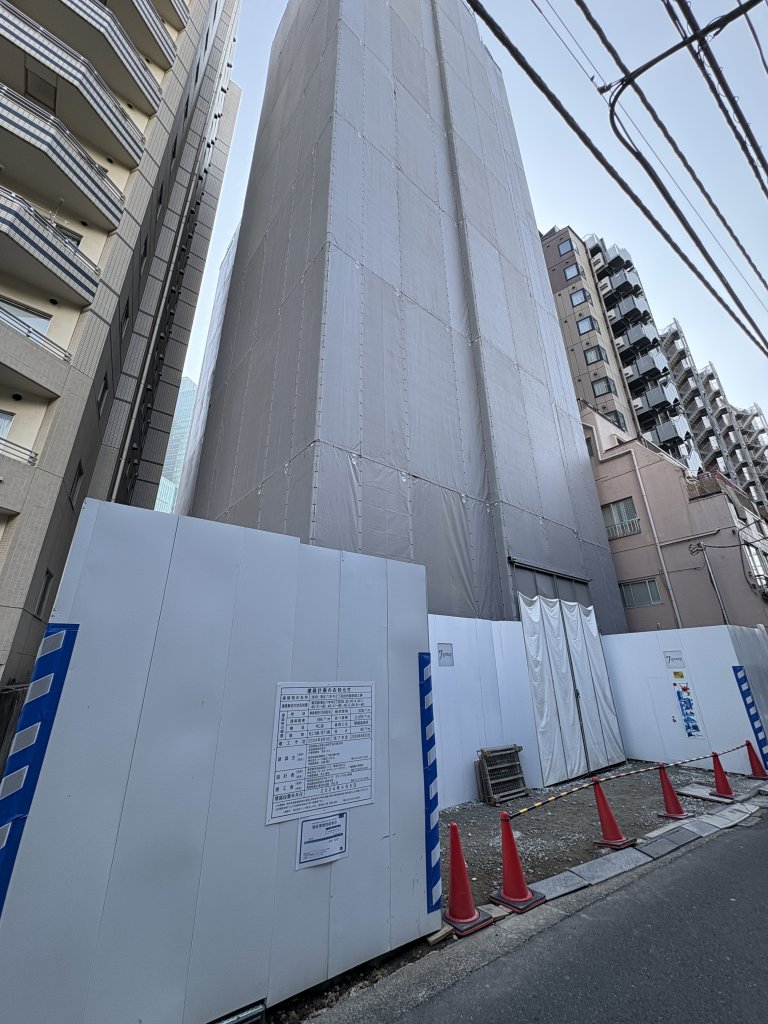 (仮称)港区六本木2丁目B計画新築工事 新築工事現場の全景写真（2026年2月15日撮影）