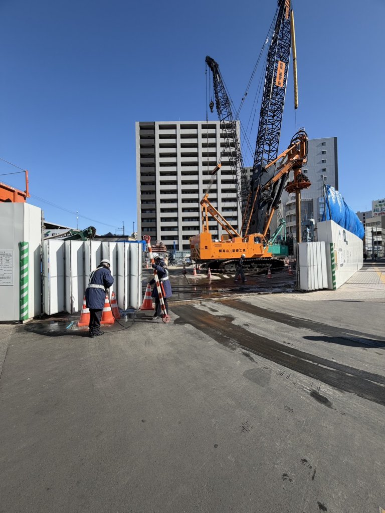 新小岩駅南口地区第一種市街地再開発事業 (A街区A-1棟) 新築工事現場の全景写真（2026年2月24日撮影）