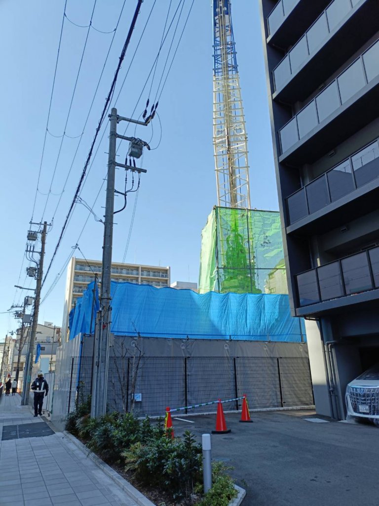 （仮称）大阪市中央区森ノ宮中央1丁目PJ新築工事 新築工事現場の全景写真（2026年2月28日撮影）