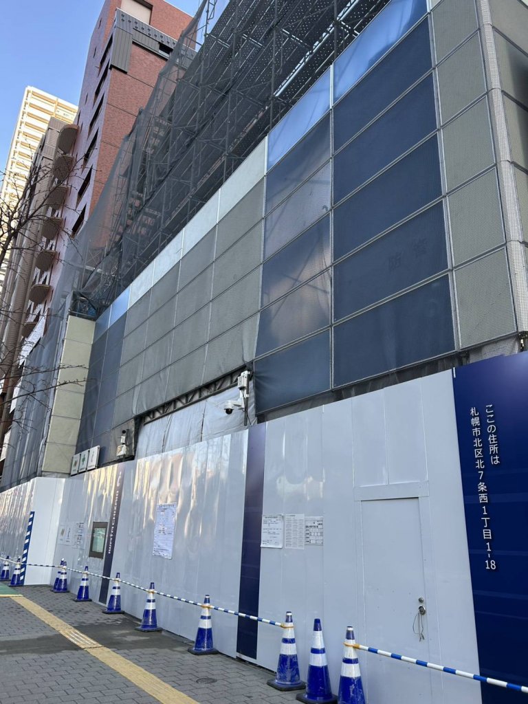 (仮称)札幌北7西1計画 新築工事現場の全景写真（2026年4月19日撮影）