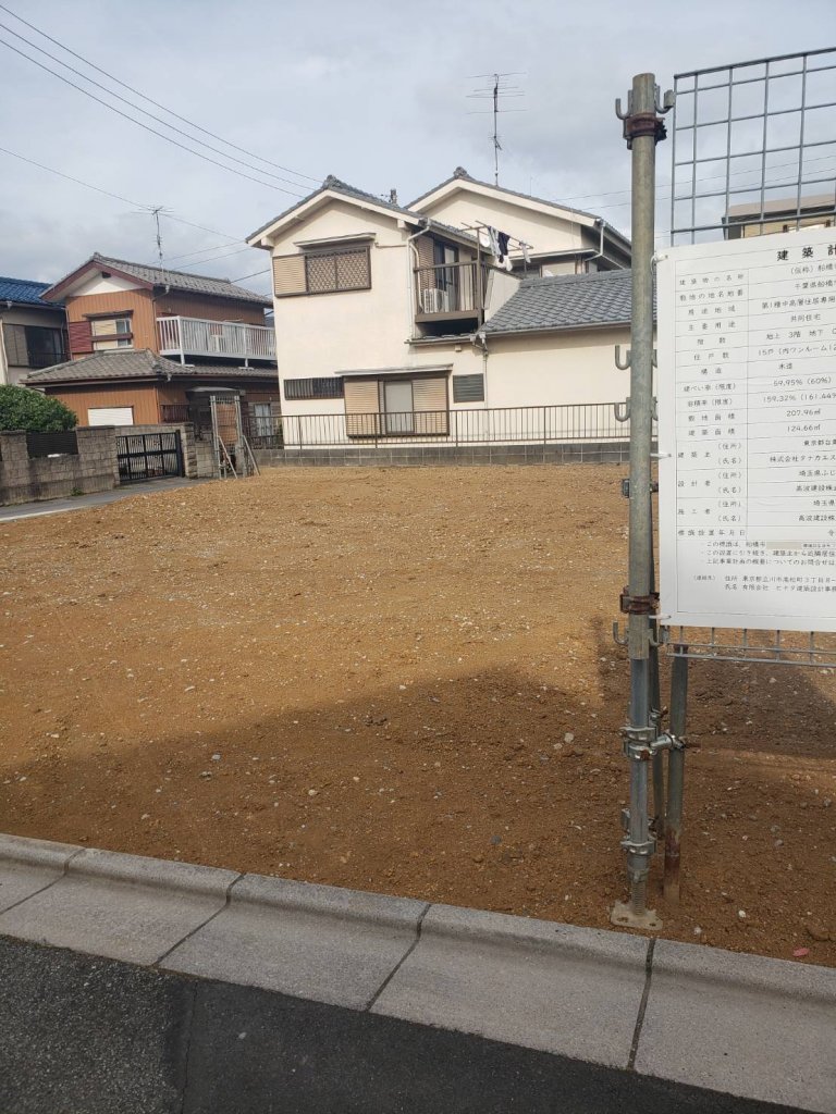 (仮称) 船橋市前原東5丁目【15世帯】新築工事 新築工事現場の全景写真(2026年6月22日撮影)