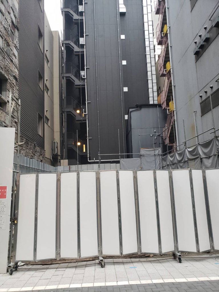 (仮称)銀座ビルディング建替計画 新築工事現場の全景写真（2026年7月21日撮影）