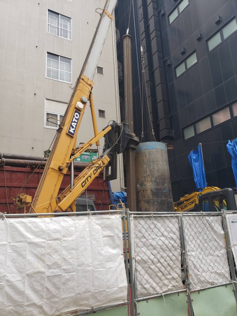 (仮称) 中央区銀座8丁目計画 新築工事現場の全景写真（2026年7月21日撮影）