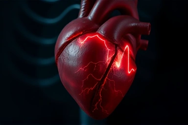 Symbolic image of a disrupted heart's electrical activity.