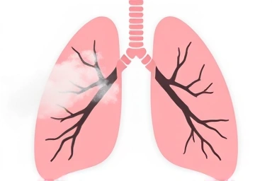 Symbolic lungs clearing from obstruction to free breathing.