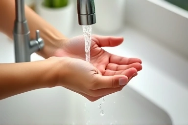 Person washing hands thoroughly for accurate blood sugar measurement.