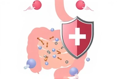 Symbolic representation of celiac disease attacking the small intestine.