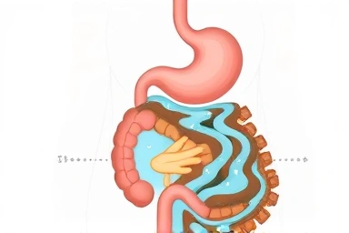 Symbolic image of a healthy digestive system vs. indigestion.