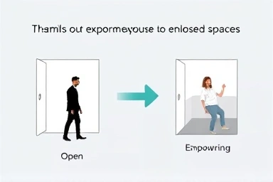 Gradual exposure to enclosed spaces, showing empowerment.