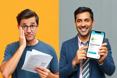 Worried person vs relieved person after insurance claim confirmation