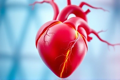 Symbolic image of a healthy heart with clear blood vessels.