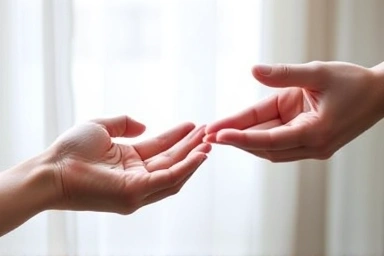 Hands offering empathy and support, symbolizing connection and understanding.