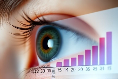 Diabetes eye health and blood sugar monitoring.