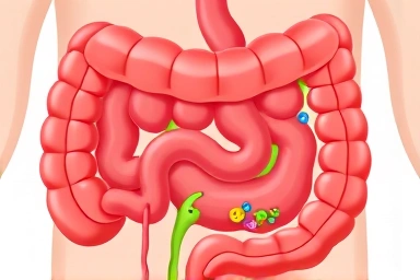 Healthy human intestine illustration, gut health