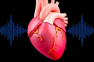Sound waves visualizing heart chambers and valves