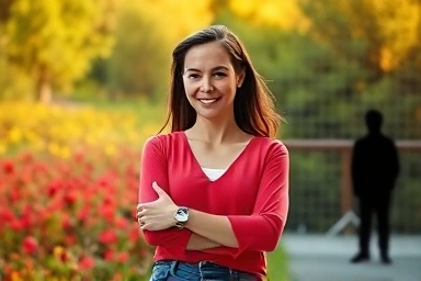 Woman setting emotional boundaries, escaping emotional dumping