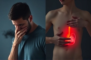 Connection between breathing difficulty and stomach discomfort