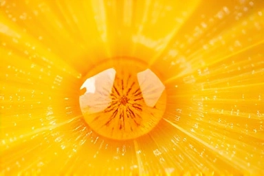 Close-up of a fresh ginger slice with a drop of honey.