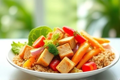 Healthy food plate for gout management