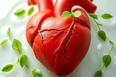 Symbolic image of a healthy heart with nature elements.