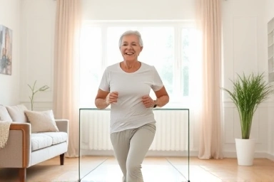 Person exercising at home for heart health