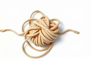 Tangled emotional stress lines unraveling into smooth, calm lines.