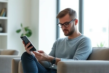 Person using a mental health app for personal well-being.