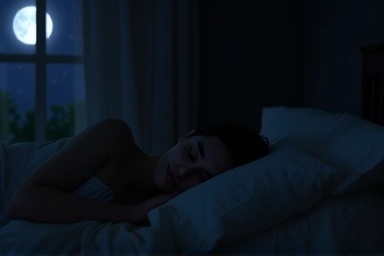 Person sleeping peacefully, relief from nasal congestion