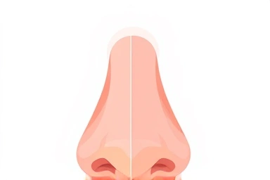 Illustration of nasal passages, health vs. congestion