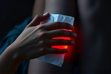 Applying cold compress for gout pain relief