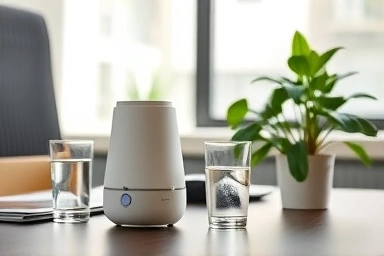 Office desk setup for dry air relief
