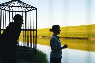 Person breaking free from perfectionism towards self-acceptance.