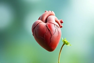 Symbolic representation of heart health and recovery.