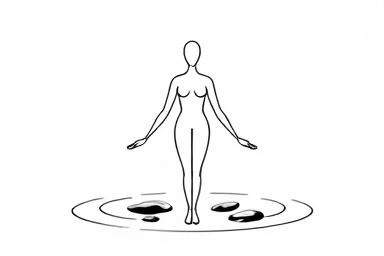 Symbolic representation of body balance and alignment.