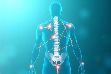 Joint health, biological pathways, abstract medical illustration