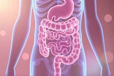 Symbolic healthy digestive system, balanced gut flora, internal well-being.